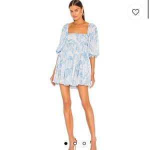 Selkie the puff dress in baby blue etoile